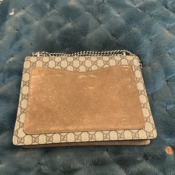 Gucci large handbag brown with suede worn twice - Picture 3 of 10